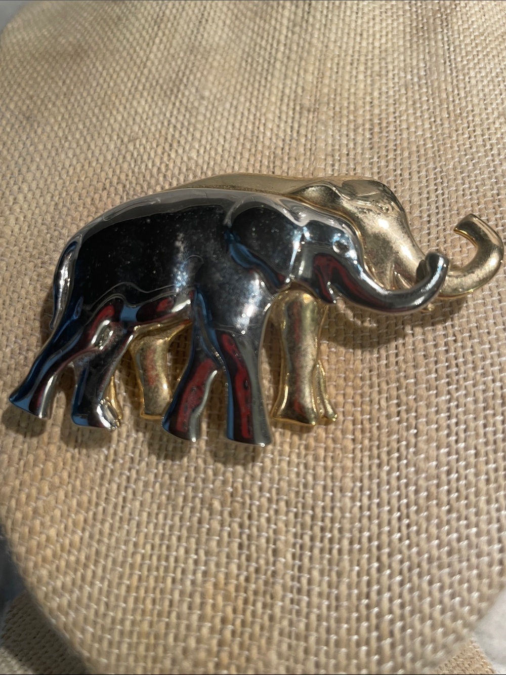 Vintage Liz Claiborne Gold and Silver Elephant Brooch